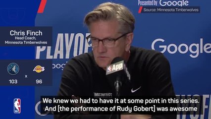 Finch praises Gobert after monster night