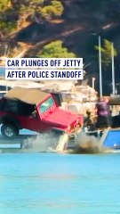 WATCH: Car plunges off jetty after police standoff