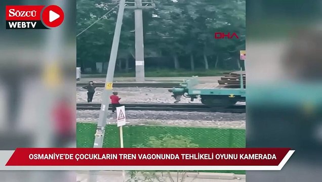 Osmaniye’de çocukların tren vagonunda tehlikeli oyunu kamerada