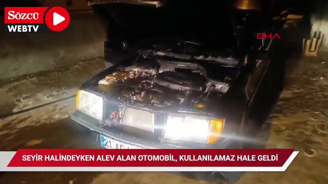 Siirt’te seyir halindeyken alev alan otomobil, kullanılamaz hale geldi