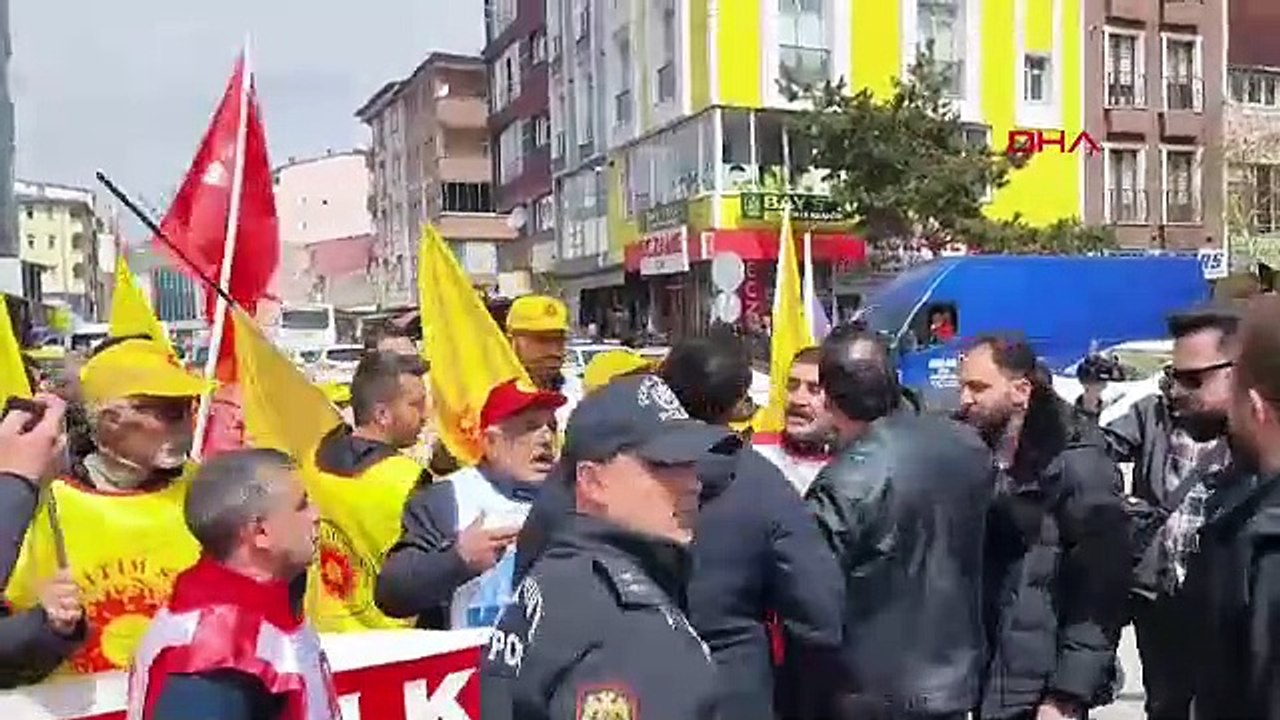 1 Mayıs yürüyüşünde işçiler ile polis arasında arbede