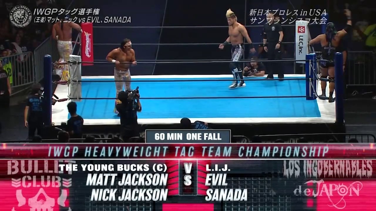 The Young Bucks vs EVIL & SANADA - IWGP Tag Team Championship: NJPW G1 Special in San Francisco (7/7/2018)