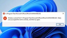 Solved Error - Windows Cannot find 'C:\Program Files\Microsoft Office\WINWORD.exe (MS Word,  Excel, Powerpoint)