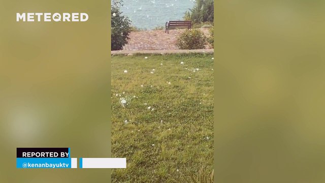 Catastrophic hailstorm at the dam of Atatürk, Turkey! Ice balls reached a massive size, causing significant material damage in this part of the country