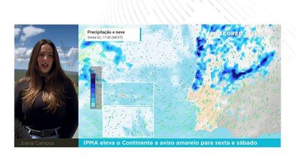 IPMA eleva o Continente a aviso amarelo para sexta e sábado