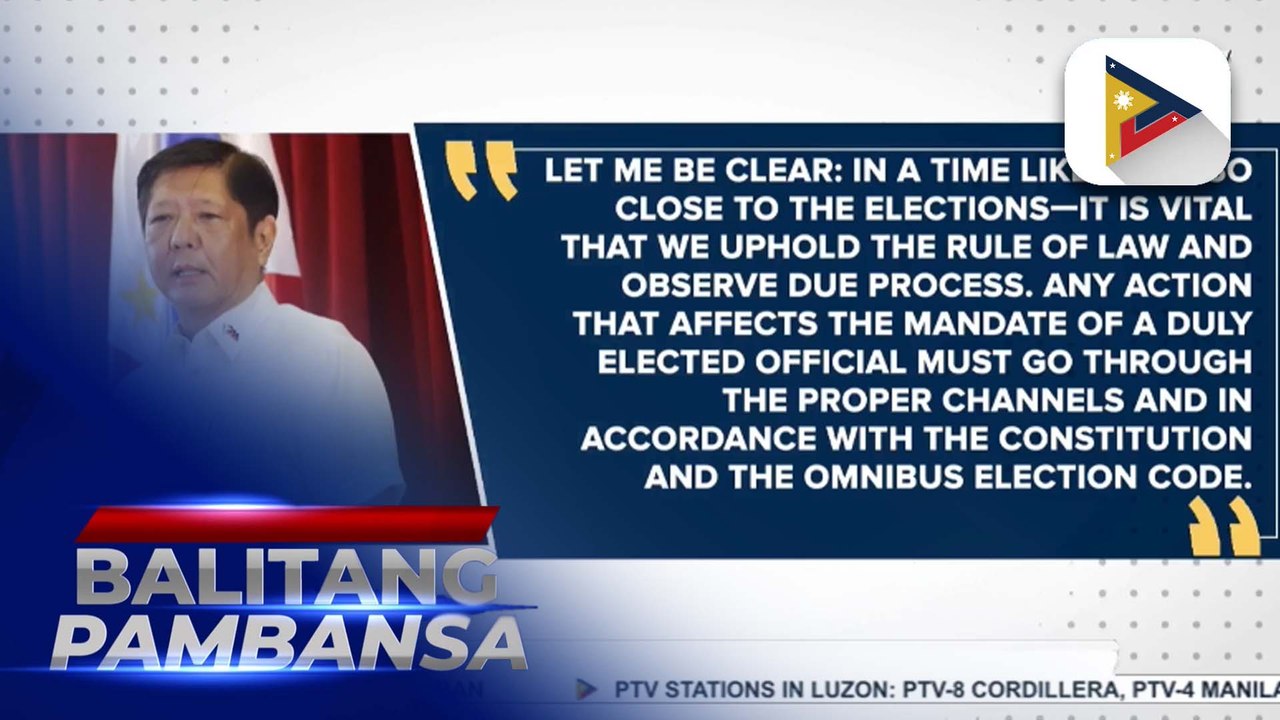 PBBM urges respect for due process and rule of law in suspension order of Ombudsman vs. Cebu....