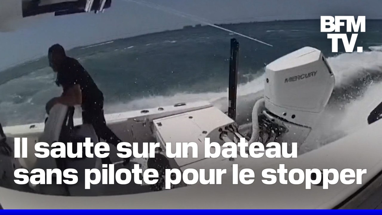 Ce policier américain saute sur un bateau sans pilote pour le stopper