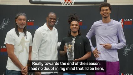 Castle presented ROTY award by Wemby, Duncan and Robinson