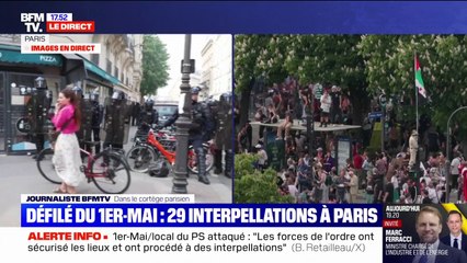 Manifestation du 1er-mai: 29 personnes interpellées à 17h30 heures à Paris