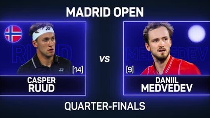 Ruud secures first win over Medvedev to make Madrid semis