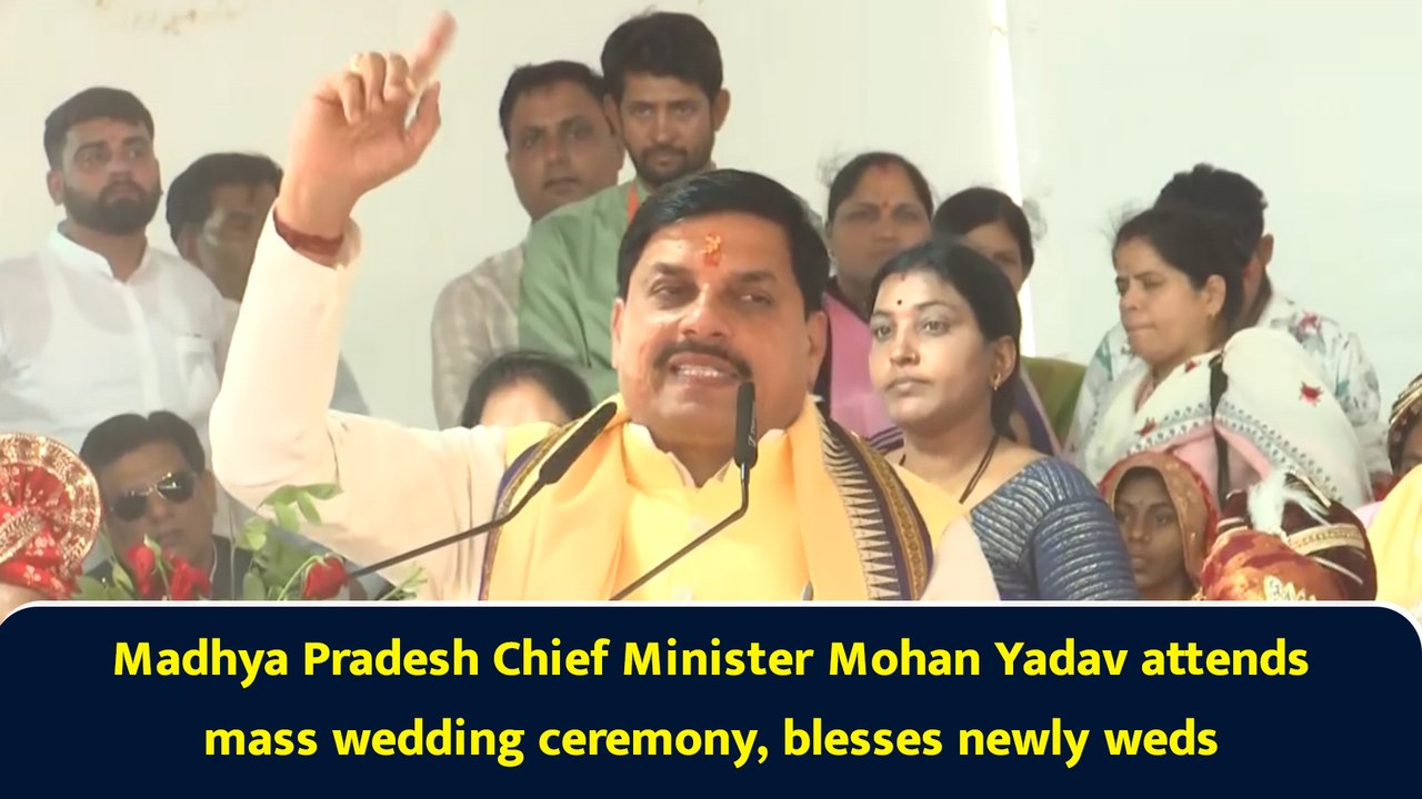 Madhya Pradesh Chief Minister Mohan Yadav attends mass wedding ceremony, blesses newly weds