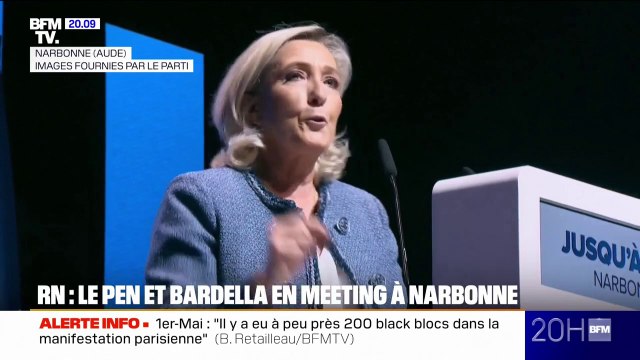Meeting du Rassemblement national du 1er-mai: Marine Le Pen crie au vol de la présidentielle de 2027