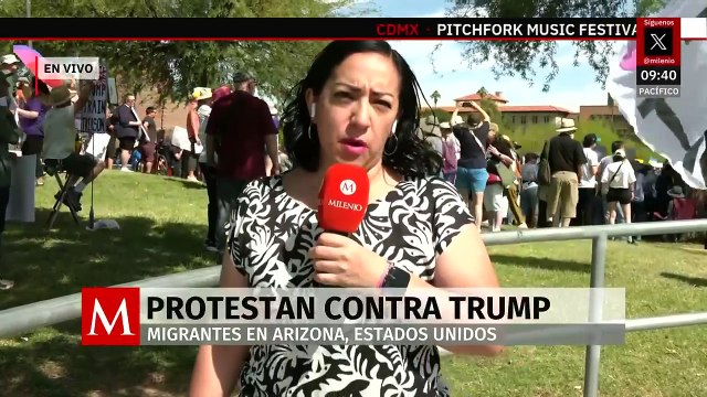 Protestan en Arizona contra políticas antimigrantes y arancelarias de Trump; exigen renuncia de Musk