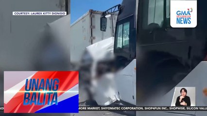 Bus, sumalpok sa 4 na iba pang sasakyan sa SCTEX toll plaza; 10 patay, 37 sugatan | Unang Balita