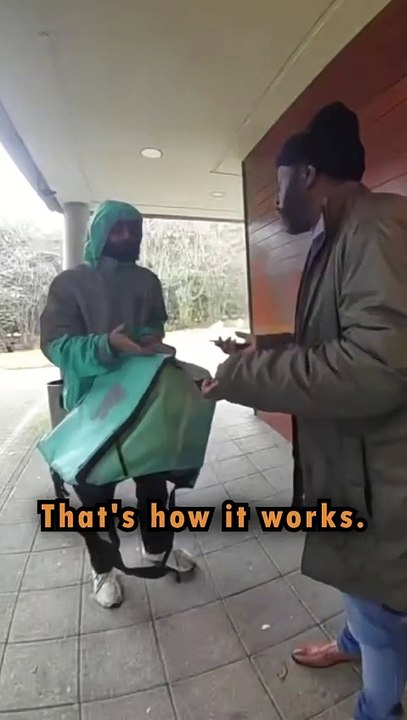 Delivery Driver Refuses To Give His Food