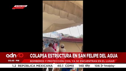 🚨¡Última Hora! Colapsa castillo de pirotecnia por los fuertes vientos en Oaxaca