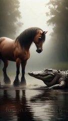 🐎Hourse Collaborate Crocodile 🐊#viral #shorts