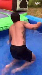 186. Fall hard or go home! 🤸 #shorts #inflatable #summer #fail #humor