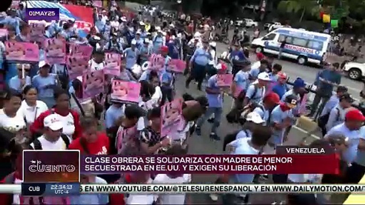 Trabajadores venezolanos marchan por derechos y contra secuestro de migrantes en El Salvador