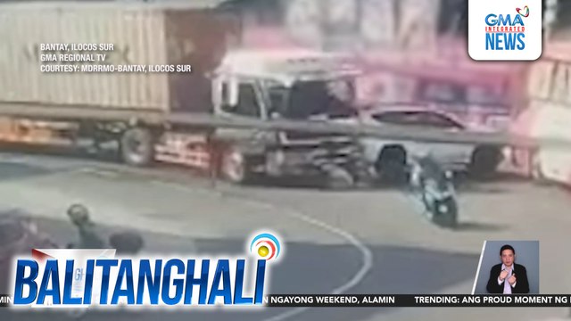 Rider ng scooter motorcycle, sugatan matapos masangkot sa karambola ng 3 sasakyan sa Brgy. 5 | Balitanghali