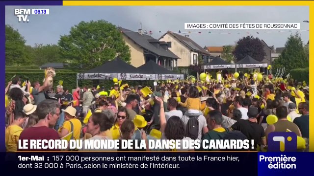Le village de Roussennac bat le record du monde de la plus grande Danse des canards avec 1.500 personnes