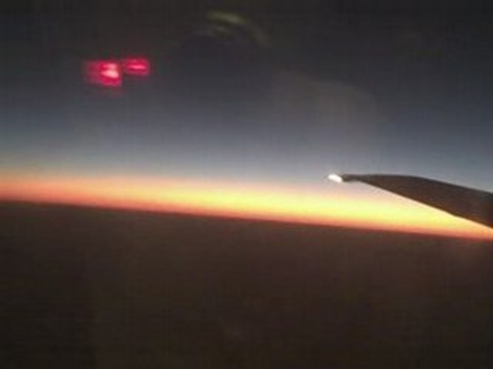 Dawn takeoff  with nice sunrise from  Doncaster Airport