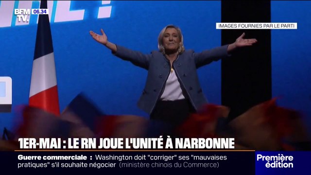 Ils veulent vous voler [la victoire] de 2027 : pour leur meeting du 1er-Mai à Narbonne, Marine Le Pen et Jordan Bardella se divisent les rôles