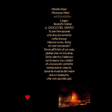 Mirella Ester Pennone Masi ~♡♡♡~♡♡♡~ Legge Rodolfo Vettor IL GIOCO DEL VENTO