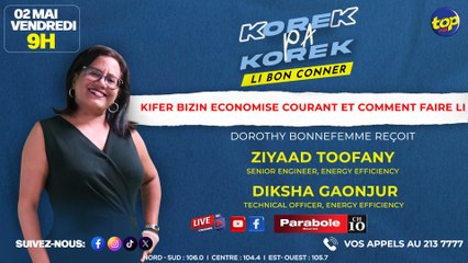 Korek pas korek [LI BON CONNER]  Dorothy Bonnefemme reçoit Ziyaad Toofany, et Diksha Gaonjur_0