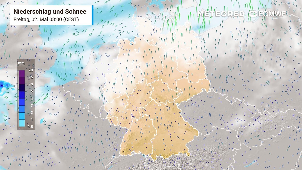 Unwetterwarnung für Deutschland: Am Freitag (2. Mai) und Samstag (3. Mai) drohen in der Mitte und im Süden schwere Gewitter