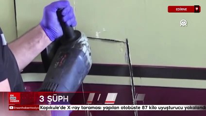 Kapıkule'de otobüste 87 kilo 752 gram uyuşturucu ele geçirildi