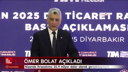 Bolat: Nisanda ihracatımız 20,9 milyar dolar olarak gerçekleşmiştir