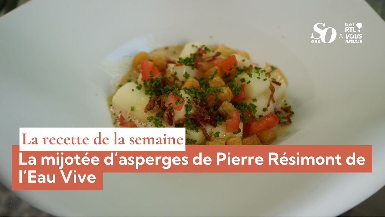 La recette de la semaine : la mijotée d’asperges de Pierre Résimont de l’Eau Vive