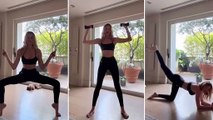 Alessia Marcuzzi regina del fitness domestico: l'allenamento veloce ed efficace da replicare a casa