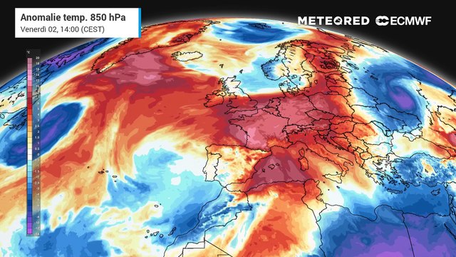 Sabato 3 maggio: anomalie temperature in quota