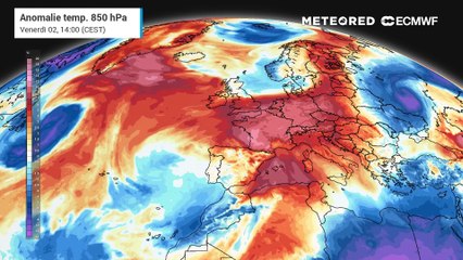 Sabato 3 maggio: anomalie temperature in quota