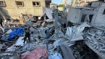Gazans search for casualties following air strike on Bureij camp