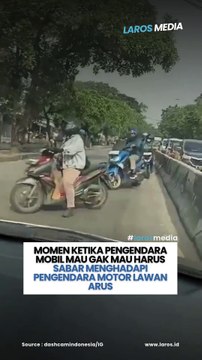 Ketika pengendara mobil terpaksa harus sabar hadapi pengendara motor lawan arus