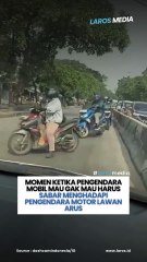 Ketika pengendara mobil terpaksa harus sabar hadapi pengendara motor lawan arus