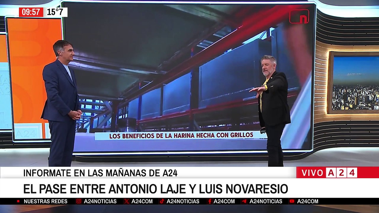 📸 EL PASE ENTRE ANTONIO LAJE Y LUIS NOVARESIO: HARINA DE GRILLO ¿SUPERALIMENTO?