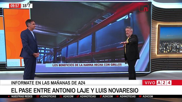 📸 EL PASE ENTRE ANTONIO LAJE Y LUIS NOVARESIO: HARINA DE GRILLO ¿SUPERALIMENTO?