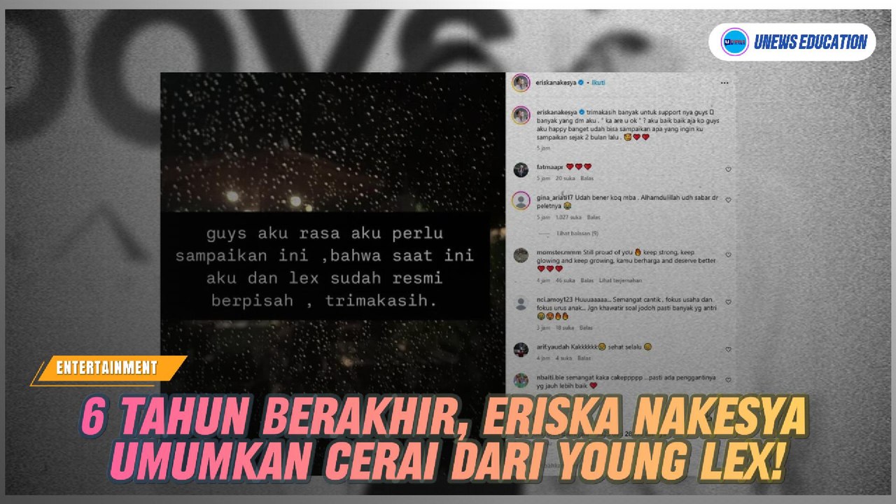 6 Tahun Berakhir, Eriska Nakesya Umumkan Cerai dari Young Lex!