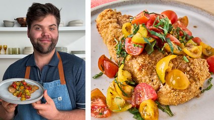 How to Make Bruschetta-Topped Crispy Baked Chicken