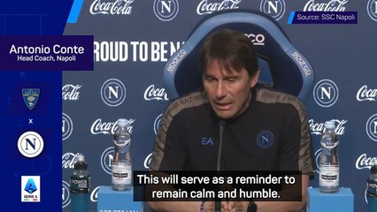 Conte urges Napoli to stay humble as they close in on Serie A title