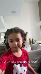 Filha de Lore Improta e Léo Santana anuncia “gravidez” da mãe em vídeo fofo e pede irmã: “Quero uma menininha”