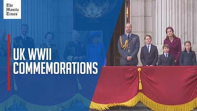 Royal family watches flypast as UK begins commemorations marking 80 years since end of WWII