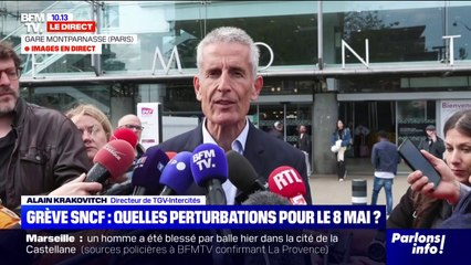 Alain Krakovitch (directeur TGV-Intercités): "On prévoit de faire circuler 9 TGV sur 10 ce week-end"