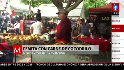Cemitas con carne de cocodrilo causan revuelo en Puebla