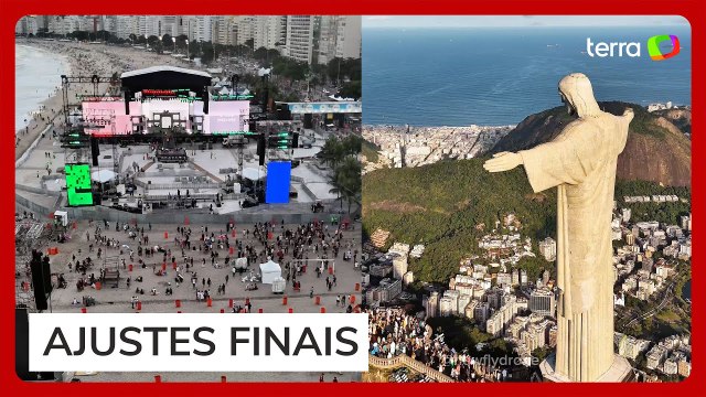 Imagens aéreas revelam estrutura para mega show de Lady Gaga em Copacabana