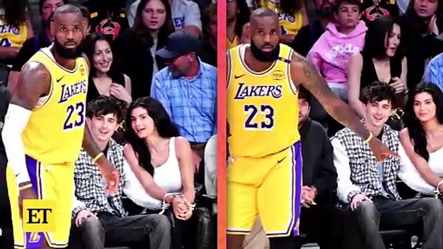 Timothée Chalamet and Kylie Jenner Cuddle Up During Courtside Date Night